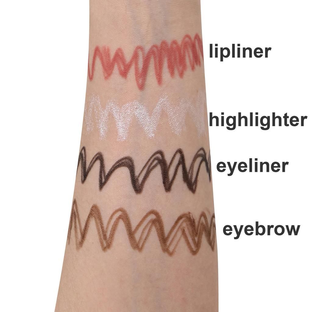 Multi-effect 4 In 1 Eyeliner Eyebrow Pencil Contour Pen Long Lasting Waterproof  for girls, eyeliner lipstick highlighter brow liner all in one (Random Color) View Gallery - Pakistan