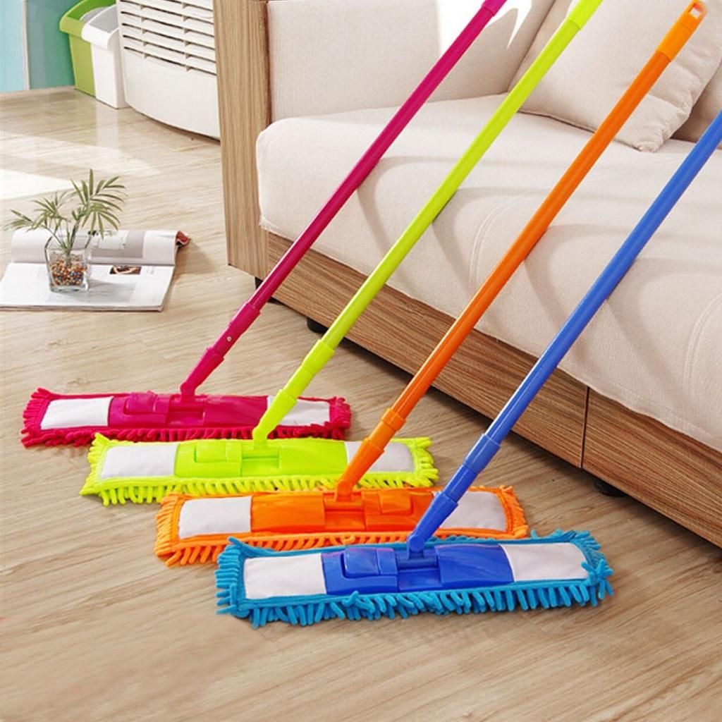 Mop, Floor Cleaner Home Cleaning Supply Flat Mop Microfiber Wet Dust Mop Wet &amp;amp; Dry Mop (random Colors)