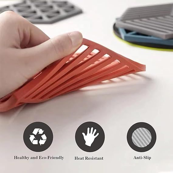 1PCS Multifunction Heat Resistant Silicone Mat Drink Cup Coasters Nonslip Pads Pot Holder Table Placemat Kitchen Accessories (random color) View Gallery - Pakistan