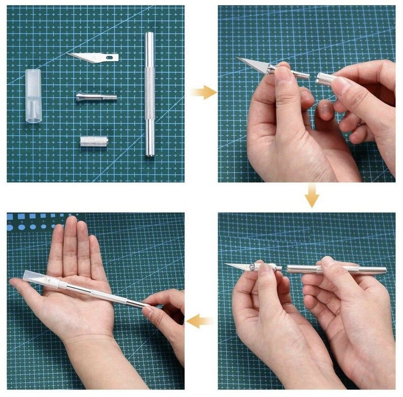 Pen Knife | Detail Precision Cutting tool | Paper, model making, etching, carving Cutter with 6 Blades + 1 Handle View Gallery - Pakistan