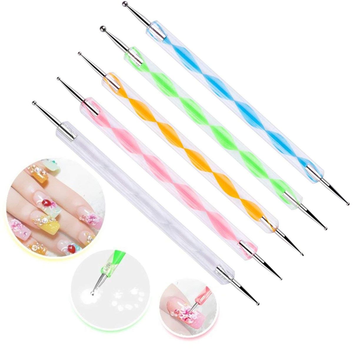 5pcs Dotting Pen Tool Nail Art Dot Doting Tool Set Manicure Painting Kit Design View Gallery - Pakistan