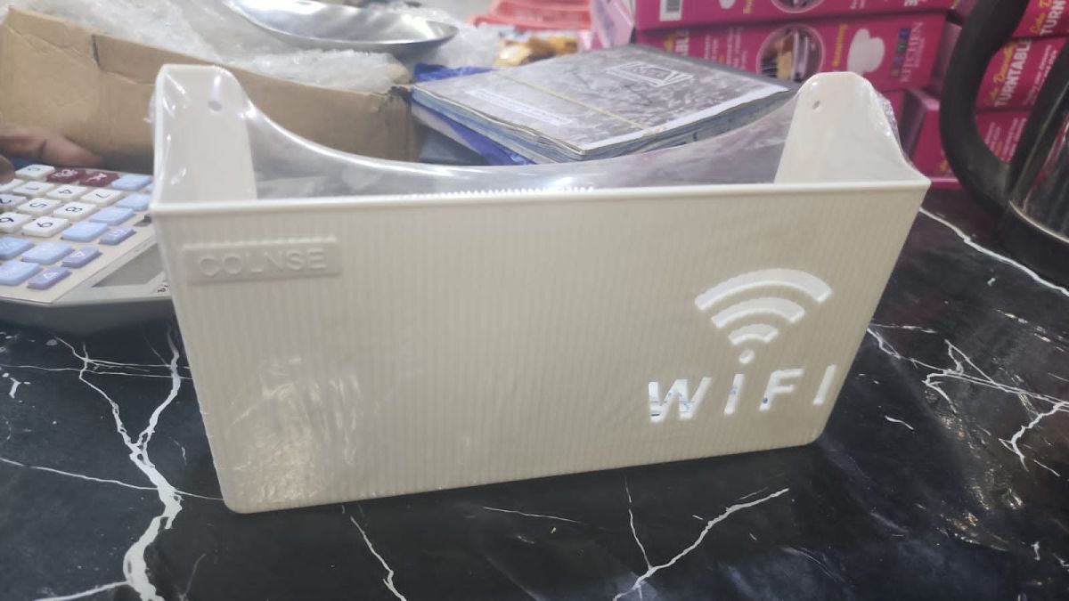 Router Storage Box Wall-mounted Plastic Cable Power Bracket Box Home Decoration Wireless Router Wifi Decoration, Set-top Box Rack( random color ) View Gallery - Pakistan