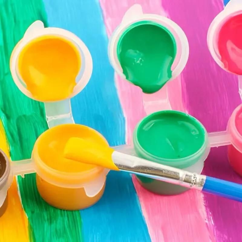 High Quality Non-toxic Kids Drawing Use 6 Pack Acrylic Paints Set 6 Colors 3ml View Gallery - Pakistan