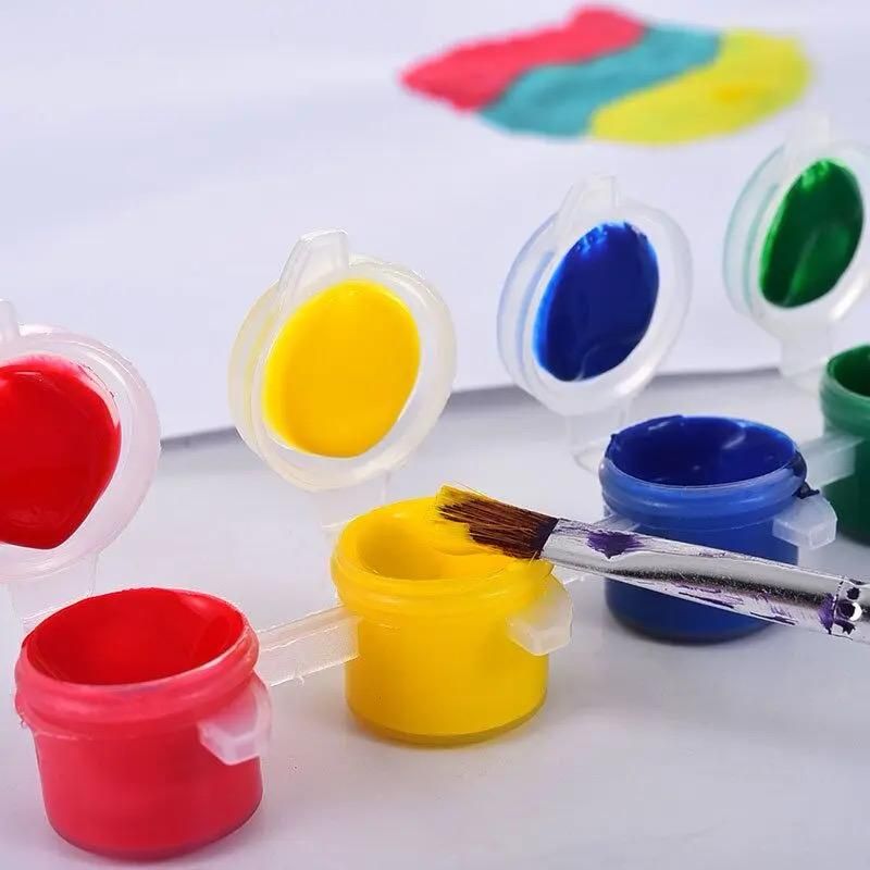High Quality Non-toxic Kids Drawing Use 6 Pack Acrylic Paints Set 6 Colors 3ml View Gallery - Pakistan