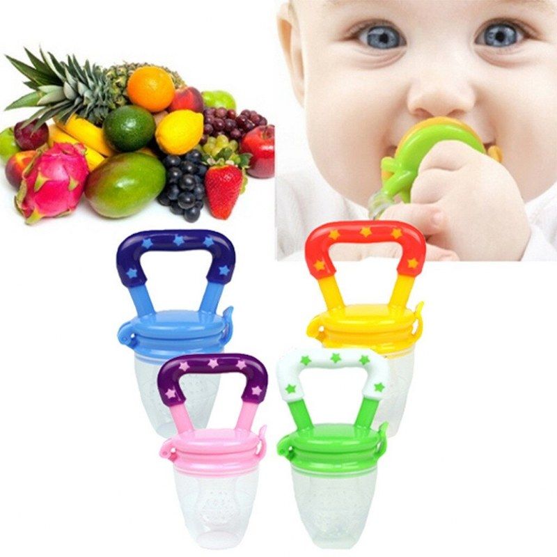 Baby Solid Baby Fruit Pacifier Fresh Fruit Feeder Infant Teething Toy Nibbler Teether Pacifier Safe Silicone Pacifier (Random Color) View Gallery - Pakistan