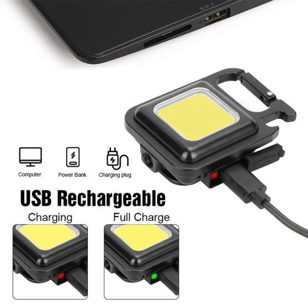 Multifunction 500 Lumens Mini Pocket COB LED Portable Keychain Light View Gallery - Pakistan