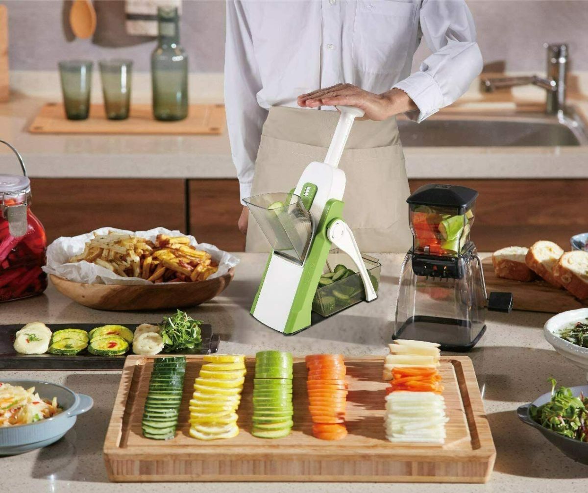 4 In 1 Vegetable Cutter Chopper Adjustable Multi-function  Cutter Vertical Vegetable Cutter Kitchen Shredder Grater Artifact(random color ) View Gallery - Pakistan