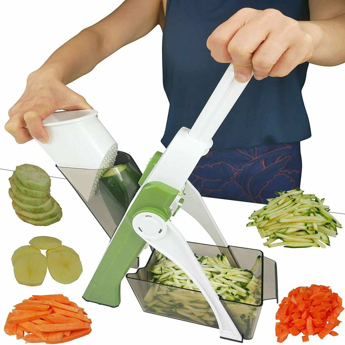 4 In 1 Vegetable Cutter Chopper Adjustable Multi-function  Cutter Vertical Vegetable Cutter Kitchen Shredder Grater Artifact(random color ) View Gallery - Pakistan