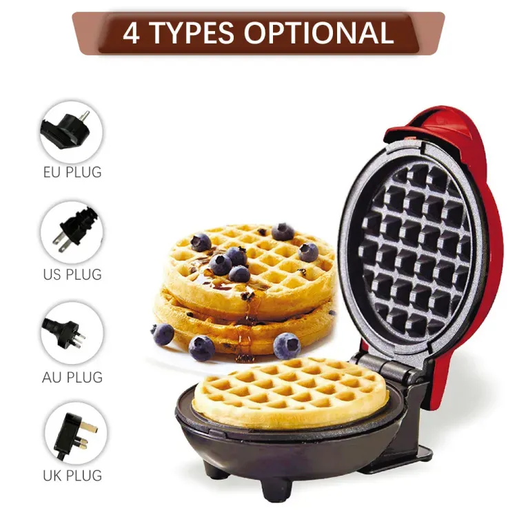 Mini Waffle Maker Breakfast Machine Non Stick Easy Clean  (random color ) View Gallery - Pakistan