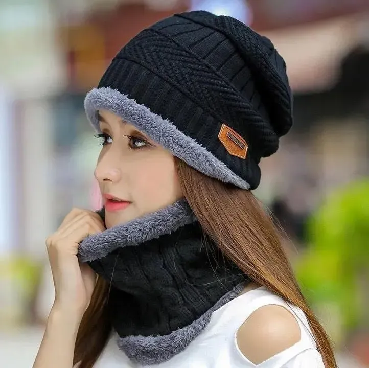 Coral Fleece Scarf Hats Winter Beanies Soft For Men's and Women's View Gallery - Pakistan