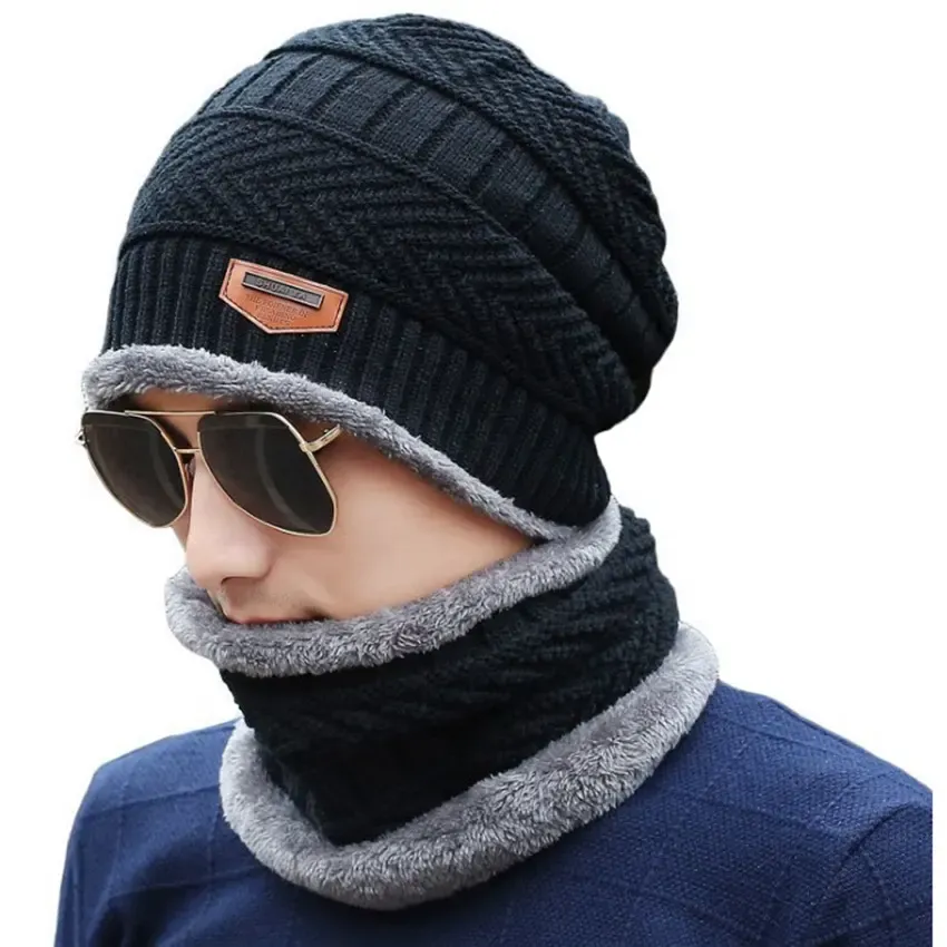 Coral Fleece Scarf Hats Winter Beanies Soft For Men's and Women's View Gallery - Pakistan