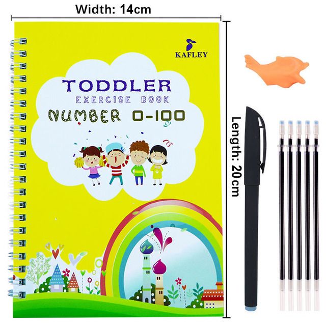 Pack Of 4 Pcs With 10 Refill Copybooks Pen Magic Copy Book Free Wiping Children's Kid Writing Sticker Practice Copybook For Calligraphy View Gallery - Pakistan