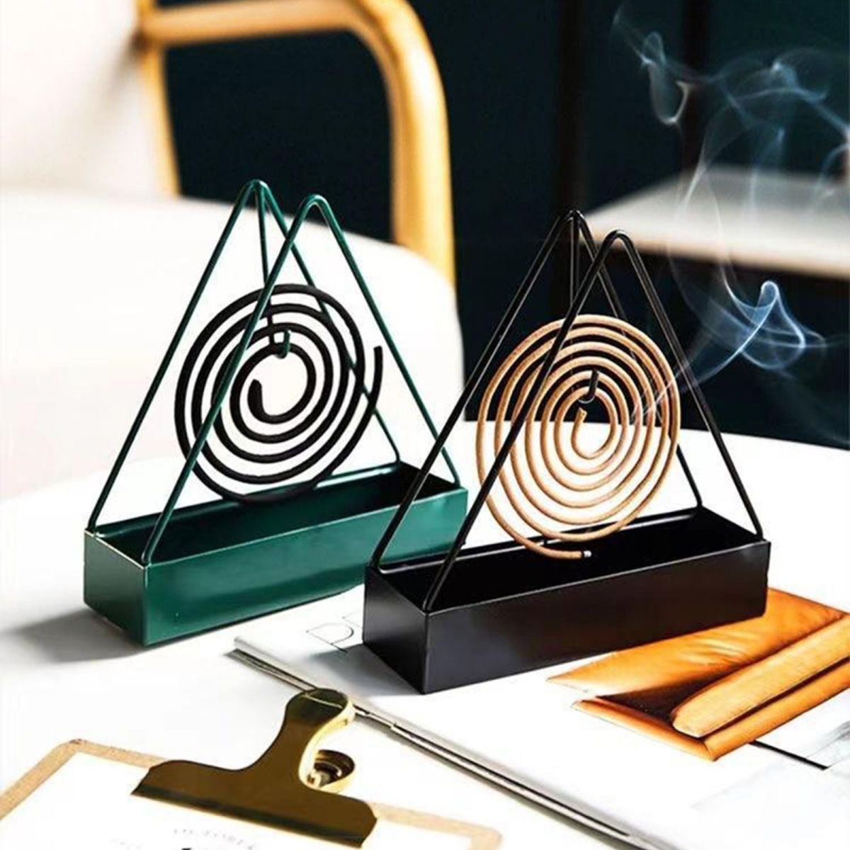 Mosquito Coil Holder Incense Burner Decorative Ornament Craft  Triangle (Only black) View Gallery - Pakistan