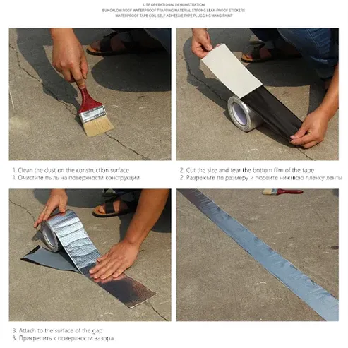 Aluminum Foil Super Fix Adhesive Butyl Strong Waterproof Tape Adhesive Tape Stop Leak Seal Repair Tape Crack Thicken Tape (Width 2in Lenght 8 Yard) View Gallery - Pakistan