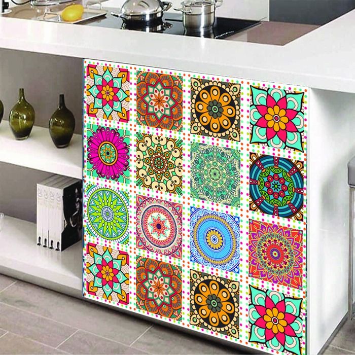 Tile Stickers Pack of 12 pieces for Home Decor for Walls Self Adhesive Tile Sticker 5 in by 5 in (12 Pieces) View Gallery - Pakistan