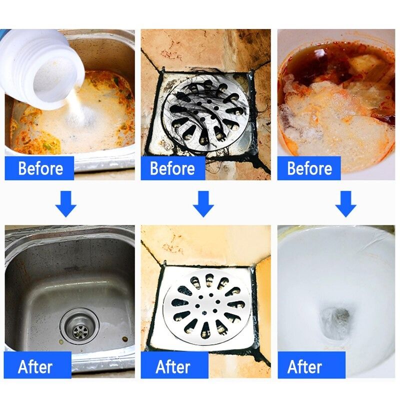 Powerful Toilet &amp; Sink Clog Remover Drain Cleaner Powder, Pipe Quick Foaming Pipeline Dredger Toilet Clogging Dredging Powder, Drain Pipe Dec-logger Pipeline Dredger - (100g) View Gallery - Pakistan
