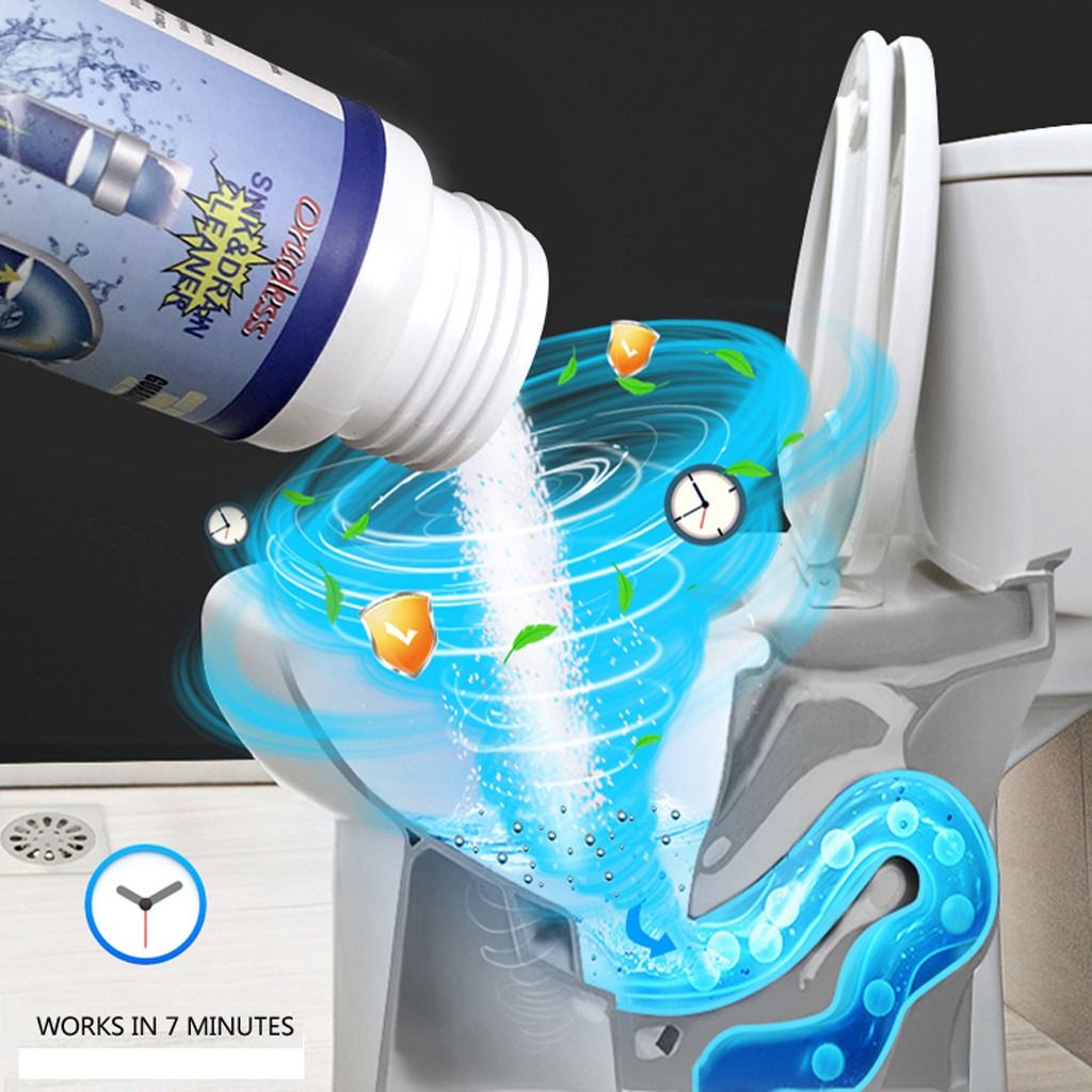 Powerful Toilet &amp; Sink Clog Remover Drain Cleaner Powder, Pipe Quick Foaming Pipeline Dredger Toilet Clogging Dredging Powder, Drain Pipe Dec-logger Pipeline Dredger - (100g) View Gallery - Pakistan