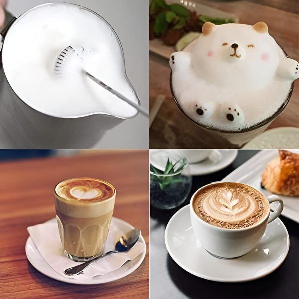 3 in 1 With spring  Electric Milk Frother Whisk Egg Beater USB Rechargeable Coffee Blender (random color) View Gallery - Pakistan