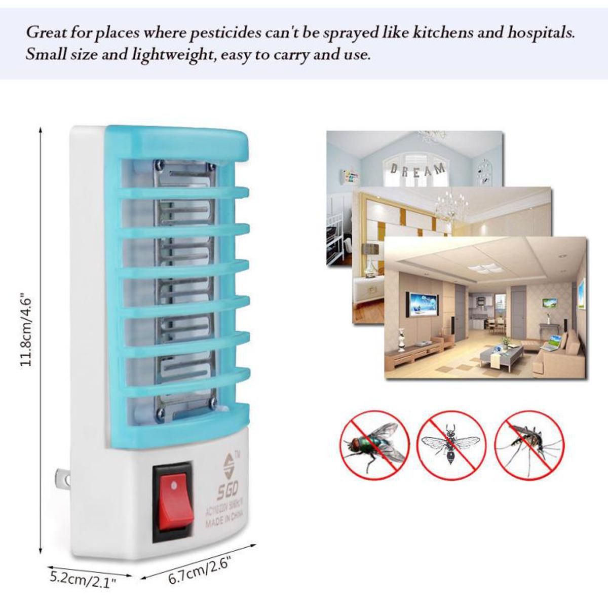 1 Piece Socket Electric 220V Mini Mosquito Lamp LED Insect Mosquito Repeller killing Fly Bug Insect Night Housefly (Random Color) View Gallery - Pakistan