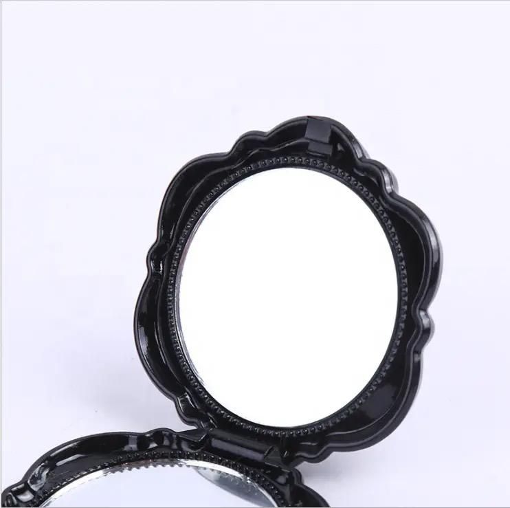 Beautiful Rose Shaped wooden colours Personalized Vintage Pocket Portable Small Size Plastic Makeup Cosmetic Mirror (pack of 2 ) View Gallery - Pakistan