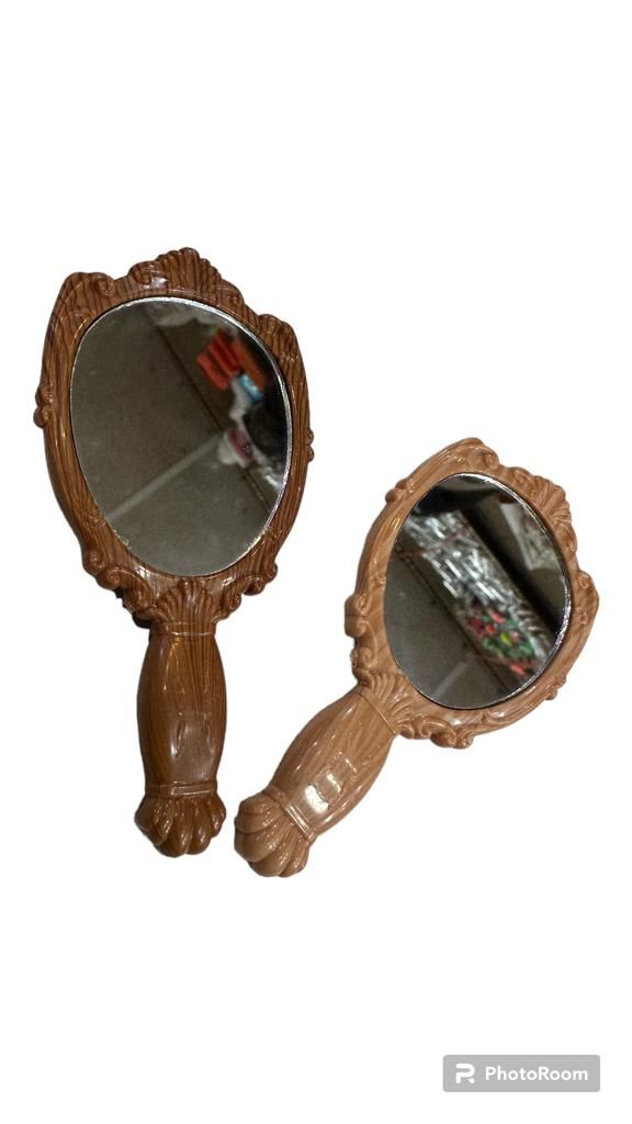 classic handheld makeup mirrors cosmetics sculpture painting decor mirror home decor .. wooden style pocket and purse mirror (Random color) View Gallery - Pakistan