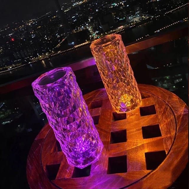 16 Colors Diamond Rose Crystal Lamp Bedside Acrylic Usb Rechargeable Table Lamp View Gallery - Pakistan