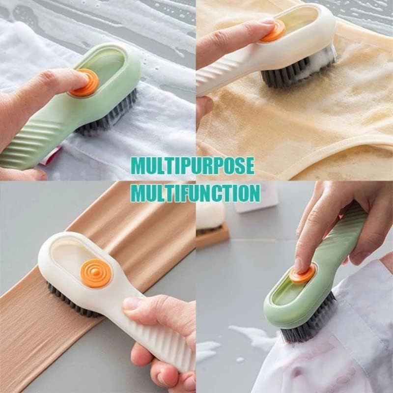 Multifunctional Soft-Bristled Shoe Brush Shoe Brushes Long Handle Brush Automatic Filling Clothes Cleaning Clothing Board Tools (Random Color) View Gallery - Pakistan