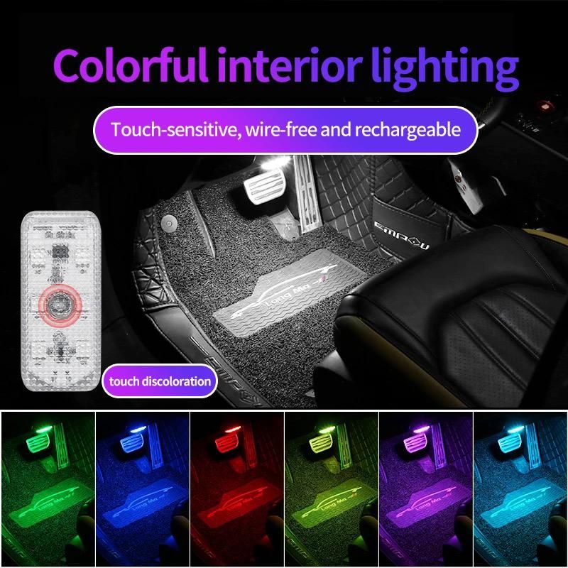 Car LED Lights Interior Magnetic Auto Interior lighting USB Rechargeable Portable LED Lights Car Night Reading Car Ambient Lighting 7 Colors (Random color) View Gallery - Pakistan
