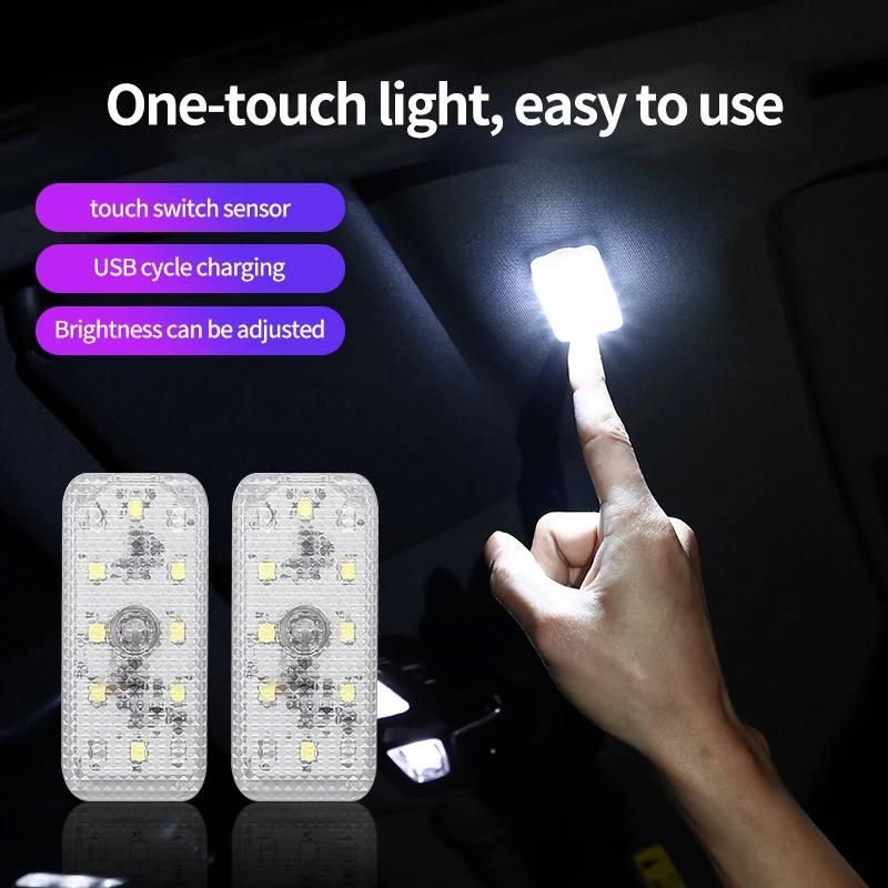 Car LED Lights Interior Magnetic Auto Interior lighting USB Rechargeable Portable LED Lights Car Night Reading Car Ambient Lighting 7 Colors (Random color) View Gallery - Pakistan