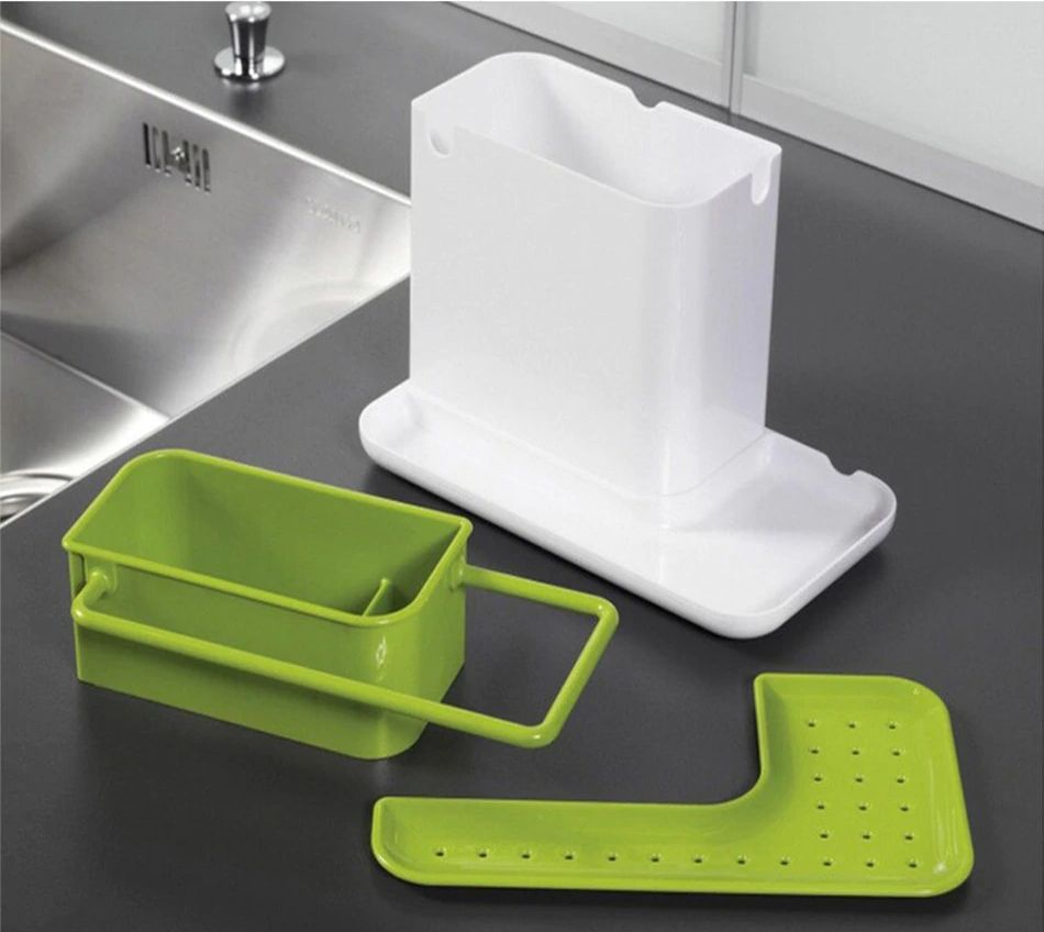 3-in-1 Soap Pump Dispenser With Sponge Holder Liquid Dispenser Container Hand Press Soap Organizer Kitchen Cleaner Tools hot with Self Draining Sink Tidy Organizer Brush Sponge Cleaning Cloth Holder View Gallery - Pakistan