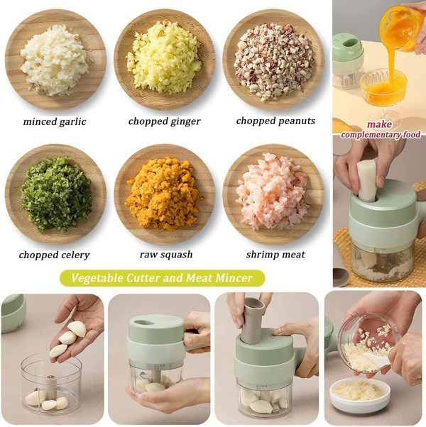 Electric Handheld Hammer Multi function Vegetable Cutter Set Food Chopper Vegetable Fruit Slicer,for Garlic Pepper Chili Onion Celery Ginger Meat View Gallery - Pakistan