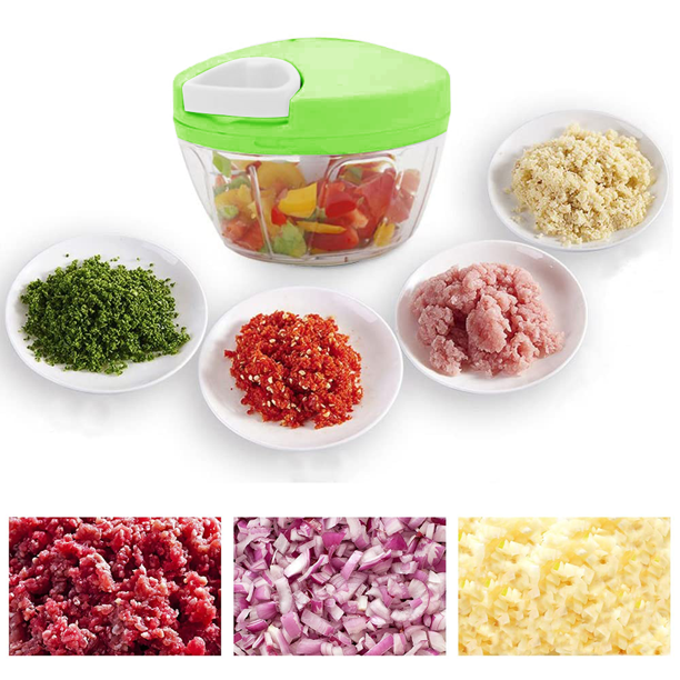 Speedy chopper multi use turbo cutter mini handy manual speed chopper for vegetables fruits imported heavy quality best make your life easier nicer dicer (Random color) View Gallery - Pakistan