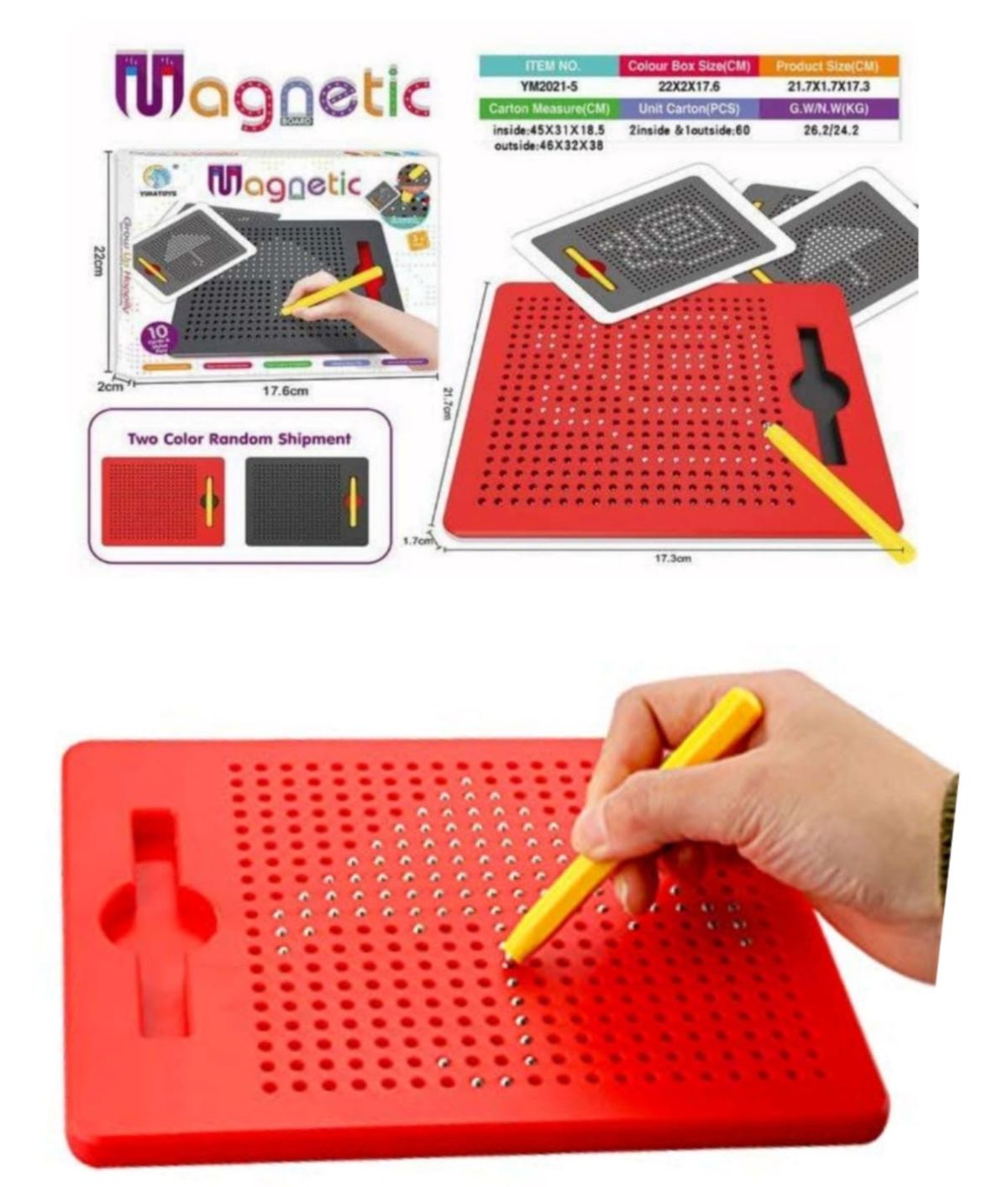 Magnetic Board With Writing for kids (random color) View Gallery - Pakistan