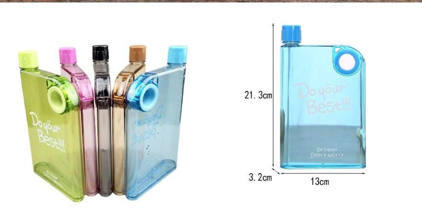 Ultra Slim Notebook Style Water Bottle - 1 Pc (Random Color) View Gallery - Pakistan