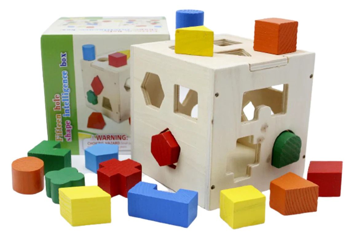 Wooden Hole Shape Intelligence Box Big Shape ,Wood Puzzle Geometric Shape Blocks View Gallery - Pakistan