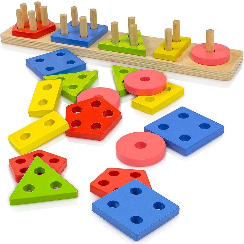 Lewo Wooden Puzzle Toddler Toys Shapes View Gallery - Pakistan