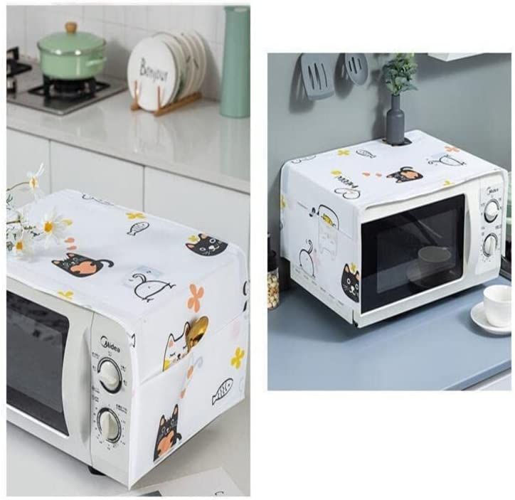 Oven Cover Kitchen Microwave Cover Waterproof Oil Dust Double Pockets Microwave Oven Cover (Random Design) (Made in China) View Gallery - Pakistan