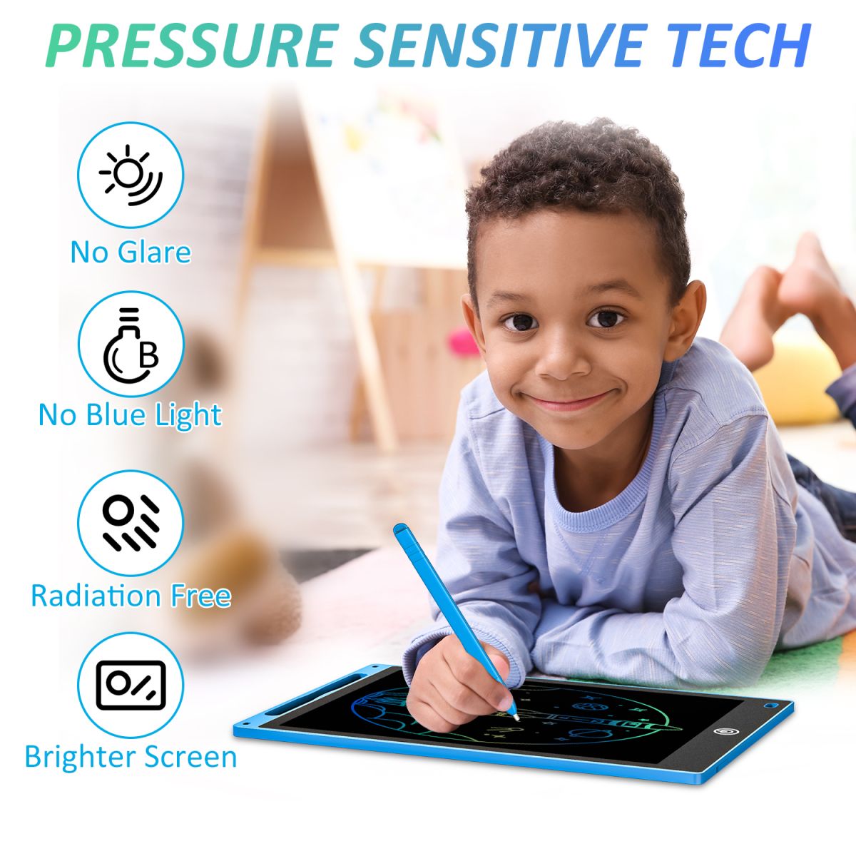 LCD Writing Tablet 10.5" Inch  Multicolor Electronic Graphics Tablet Writing Board LCD Writing Pad Drawing Tablet Handwriting Paperless Notepad Graphic Board for Kids View Gallery - Pakistan