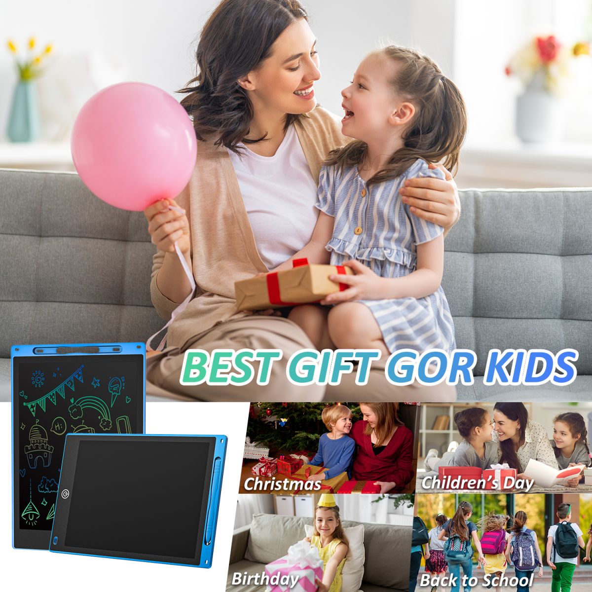 LCD Writing Tablet 10.5" Inch  Multicolor Electronic Graphics Tablet Writing Board LCD Writing Pad Drawing Tablet Handwriting Paperless Notepad Graphic Board for Kids View Gallery - Pakistan