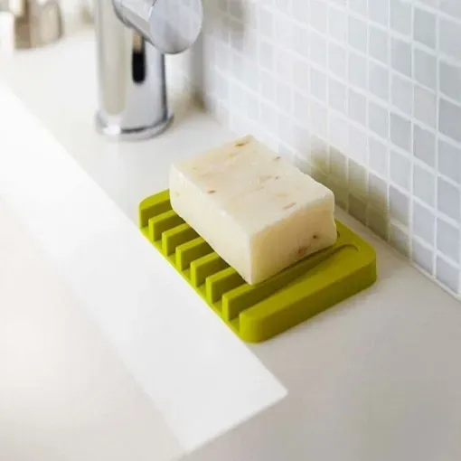 Silicone soap dish Drainer Tray (Green)