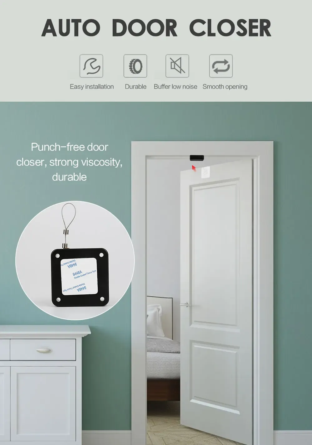 Punch-Free Automatic Sensor Door Closer (BIG SIZE) View Gallery - Pakistan