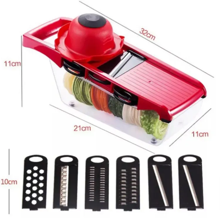 10 in 1 Mandoline Slicer Vegetable Cutter with Stainless Steel Blade Manual Potato Peeler Carrot Cheese Grater Dicer Kitchen Tool View Gallery - Pakistan