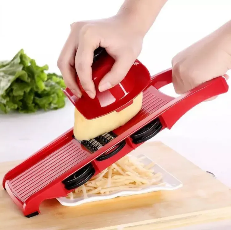 10 in 1 Mandoline Slicer Vegetable Cutter with Stainless Steel Blade Manual Potato Peeler Carrot Cheese Grater Dicer Kitchen Tool View Gallery - Pakistan