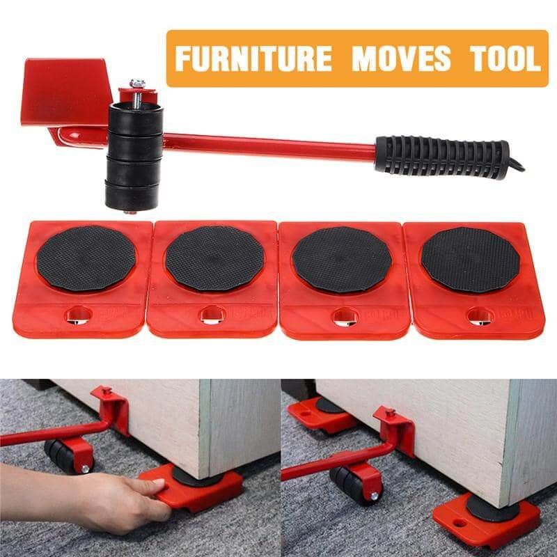 (5 in 1) Heavy Furniture Moving Tool Transport Lifter Shifter Moving Kit Slider Remover Rolling Wheel Corner Mover Set View Gallery - Pakistan