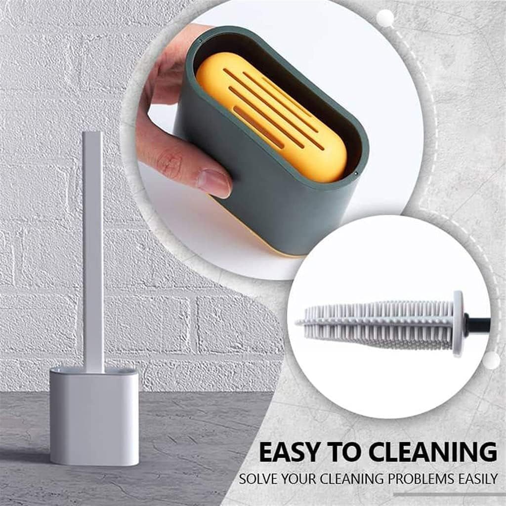 Toilet Brush Silicone Brush Toilet with Quick Drying Holder (Random Color) View Gallery - Pakistan