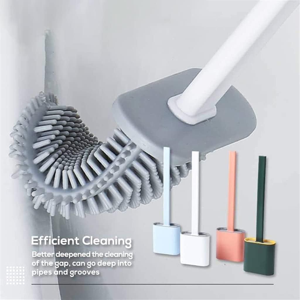 Toilet Brush Silicone Brush Toilet with Quick Drying Holder (Random Color) View Gallery - Pakistan