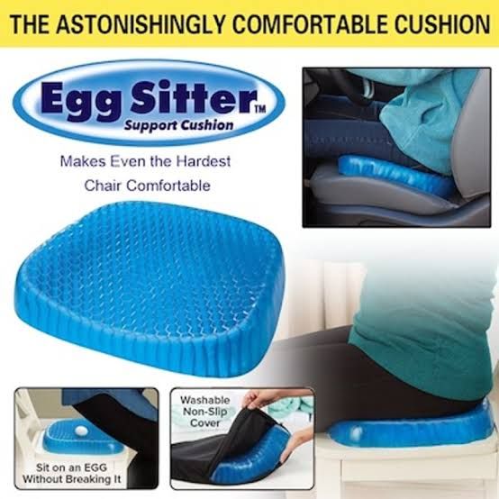 (With black cover) - Non Slip Egg Sitter Gel Seat Cushion Soft Sitting Support Pad Cushion for Car and Office Chair Seat Pads Breathable Honeycomb Bike seat foam View Gallery - Pakistan