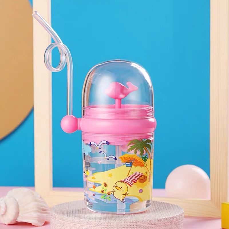 Children Whale Spray Cup Sippy Bottle Cartoon Baby with Sippy Kettle Outdoor Portable Children's Cup (Random Color) - Online Shopping in Pakistan - BUNDLIV