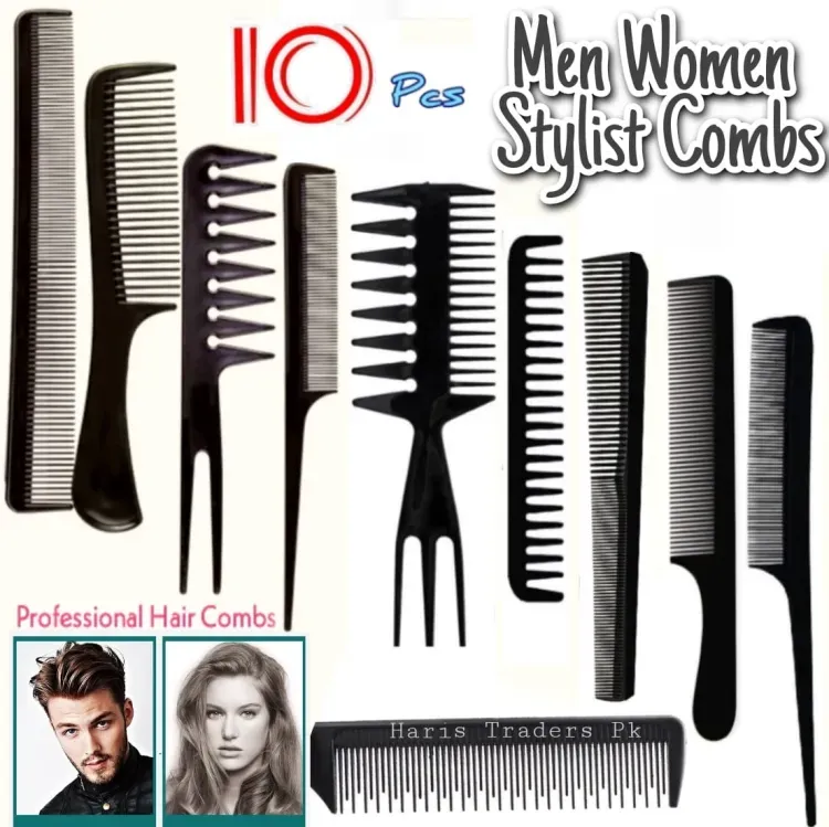 Pack of 10-Professional Hairdressing Combs For Women And Men View Gallery - Pakistan