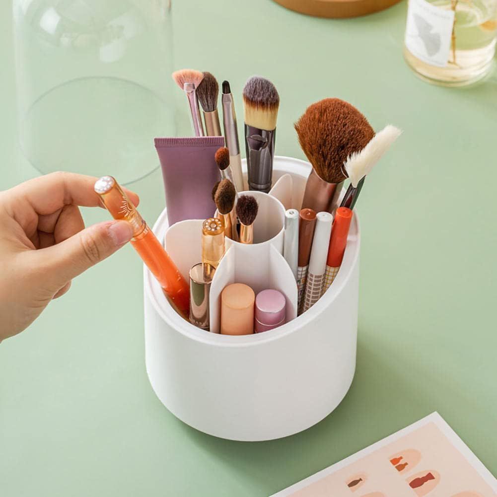 Brush Container Makeup Brush Holder Dust-proof Rotating Plastic Lipstick Eyebrow Pencil Vanity Supplies ( random color) View Gallery - Pakistan